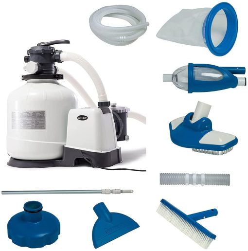 Intex 3000 GPH Sand Filter Pump for Above Ground Pools with Deluxe Maintenance Kit(Default Title)