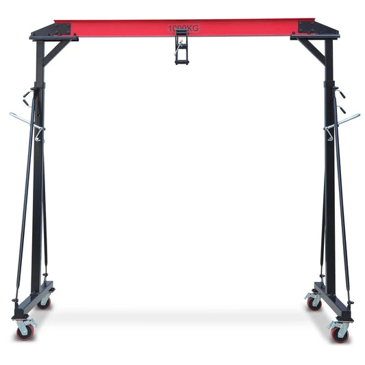 2025 1-ton gantry crane, adjustable, 2200 lbs lifting capacity, height adjustable 96.5"-143.7", portable hoist for factory, construction site, warehouse, auto repair shop
