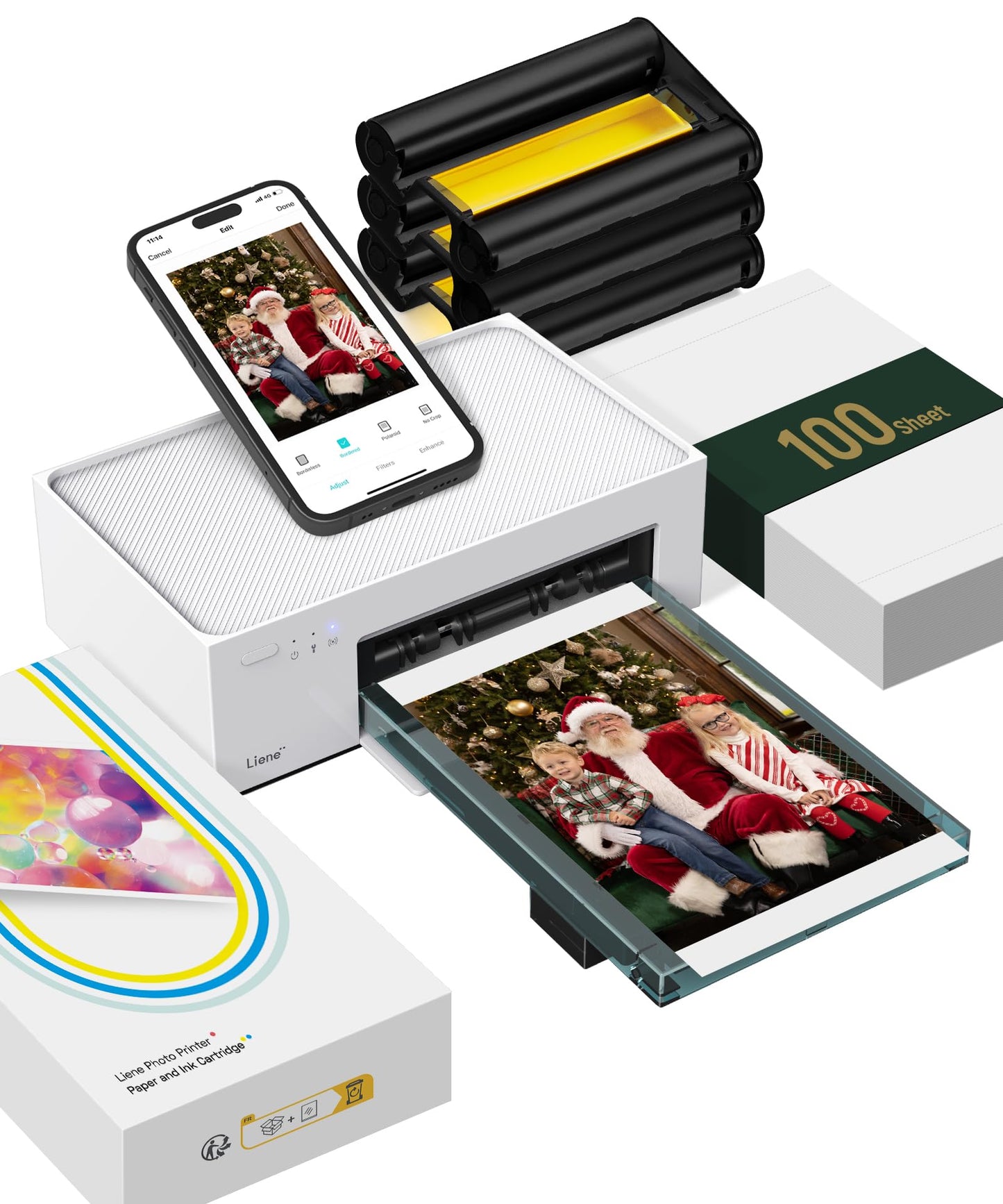 Liene 4×6 Photo Printer with Wi-Fi, 100 Sheets, Thermal-Dye Sublimation, for iPhone  Android(Default Title)