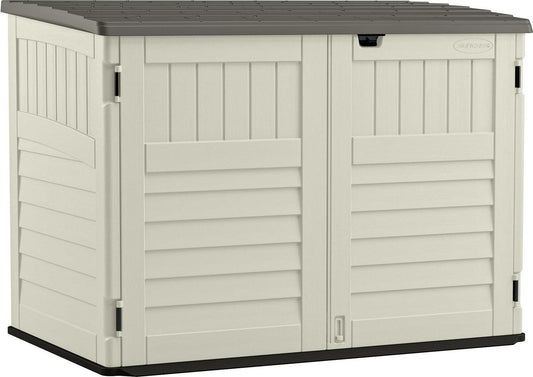Suncast BMS4700 Resin Storage Shed, Off-White/Gray, 70.5′′W x 44.25′′D x 52′′H, Double Door, UV Resistant(Default Title)