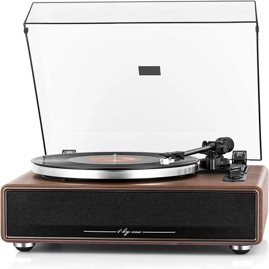 1 by ONE High Fidelity Belt Drive Turntable with Built-in Speakers(Default Title)