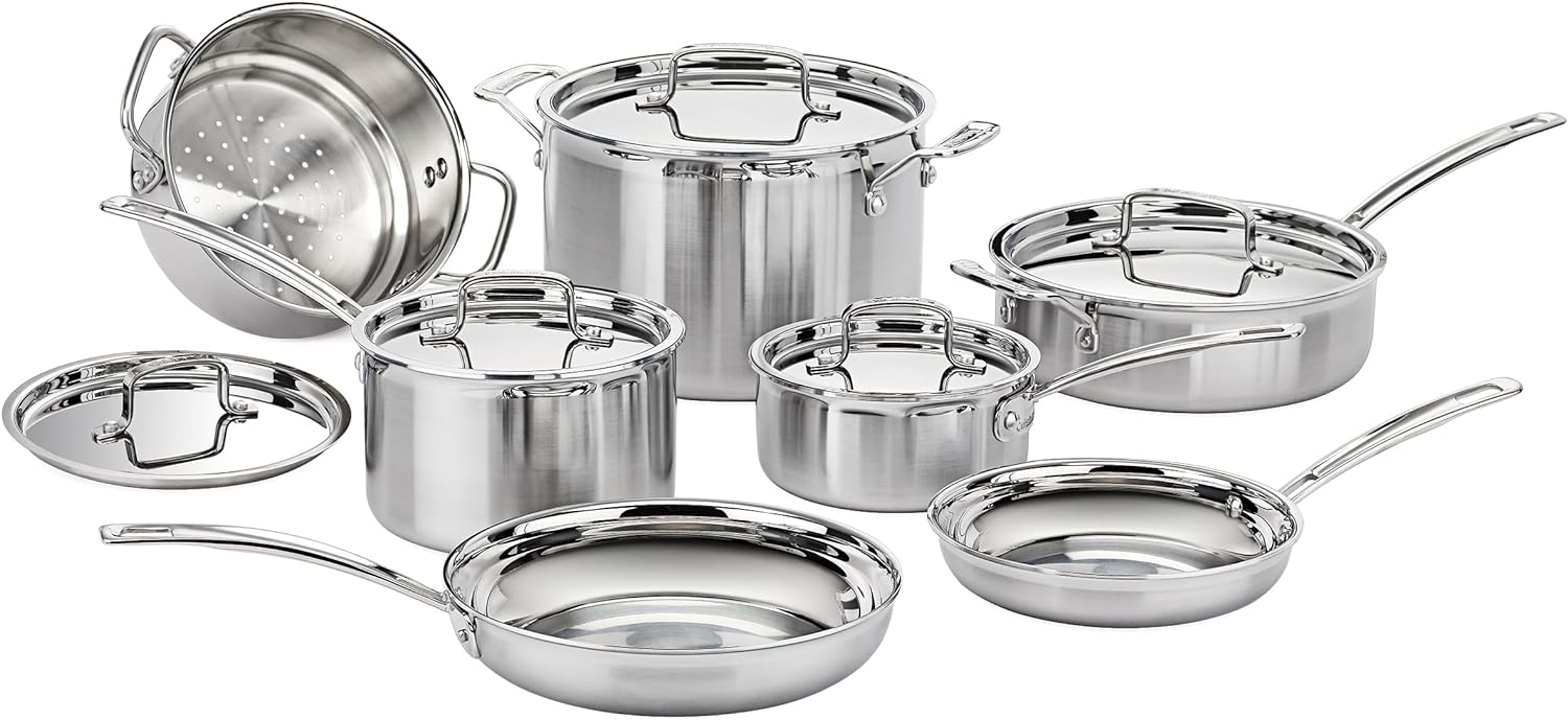 Cuisinart MultiClad Pro 13-Piece Stainless Steel Cookware Set, Silver(Default Title)
