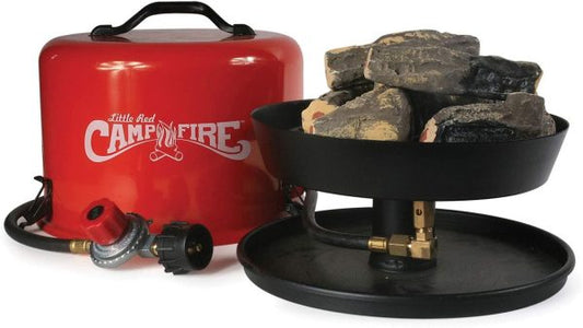 Camco Little Red Campfire Portable Propane Fire Pit with 11.25′′ Tray, 65,000 BTU, for Camping  Patios(Default Title)