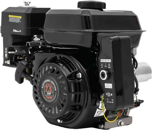 7.5HP 212CC 4-Stroke OHV Gasoline Engine with Electric Start for Go-Karts, Compressors, Generators, and More – Durable  Fuel Efficient(Default Title)