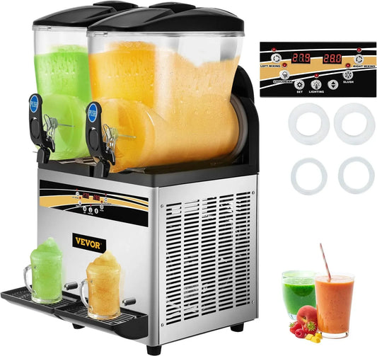 VEVOR   Commercial Slushy Machine Slushie Machine(2x15 l)