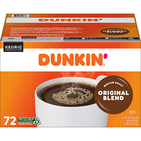 Dunkin’ Donuts Original Blend Coffee K-Cups, 72 Count, Keurig Compatible(Default Title)