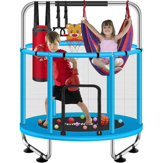 ZCMHAXJ Trampoline for Kids with Adjustable Gymnastics Bar7 Toys