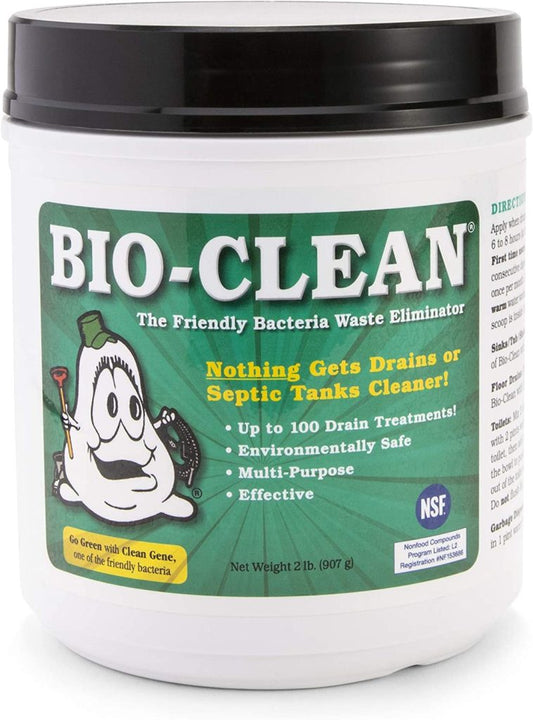Bio-Clean Natural Drain Cleaner 2lb Canister – Enzyme-Based for Septic Tanks  Grease Traps, Eco-Friendly, 100 Treatments(Default Title)