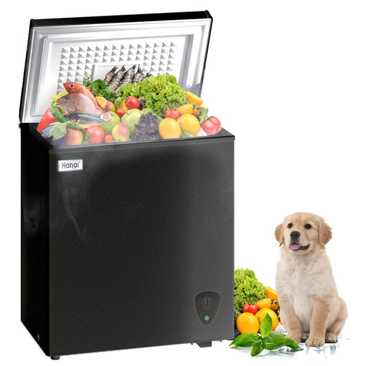 Wanai 3.5 Cu Ft Black Chest Freezer, Energy Efficient with Removable Basket and Adjustable Temperature Control(Default Title)