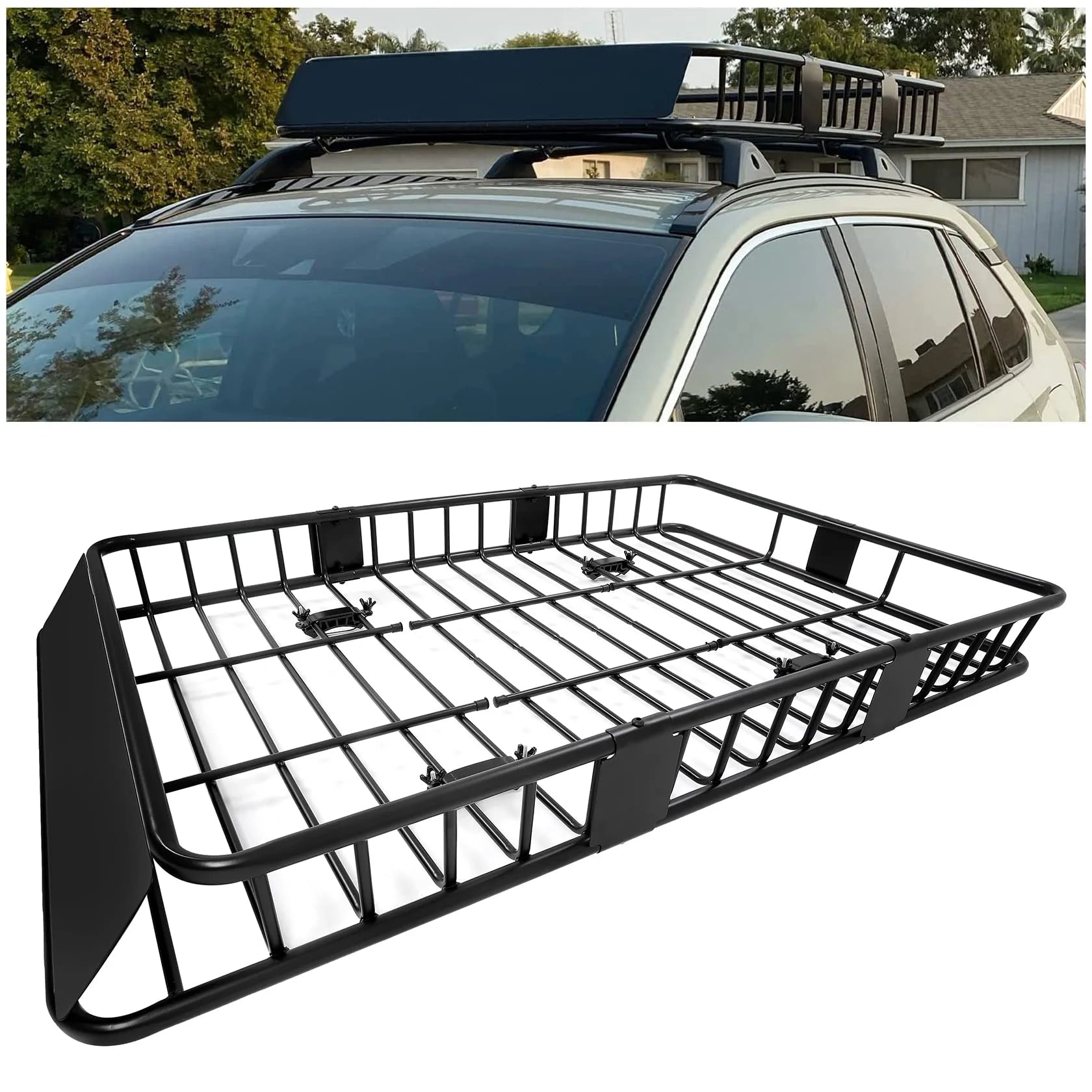 ECOTRIC 64" x 38" x 4'' Universal Roof Rack Cargo Carrier Basket(Default Title)