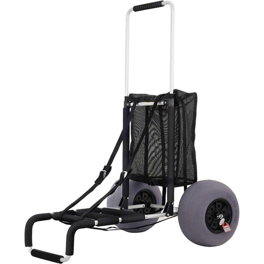BENTISM Beach Cart for Sand, 165 lbs Capacity, Foldable, Adjustable Handle, 13′′ Balloon Wheels, Black(Default Title)