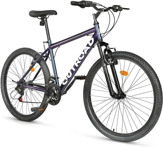 Outroad 26 Inch Mountain Bike, 21-Speed/High-Carbon Steel/Aviation Grade Frame, Dual Disc/V Brake, Adjustable Ergonomic Seat Bycycle for Men Women Adult, Quick Assembly in 20 Minutes(X5-black)