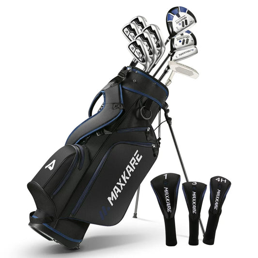 MaxKare Men’s Golf Clubs Set, 13-Piece with Driver, Fairway, Hybrid, Irons, Putter, Stand Bag  Head Covers(Default Title)