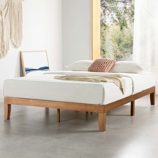 Mellow 12 Inch Solid Wood Platform Bed with Wooden Slats(Default Title)