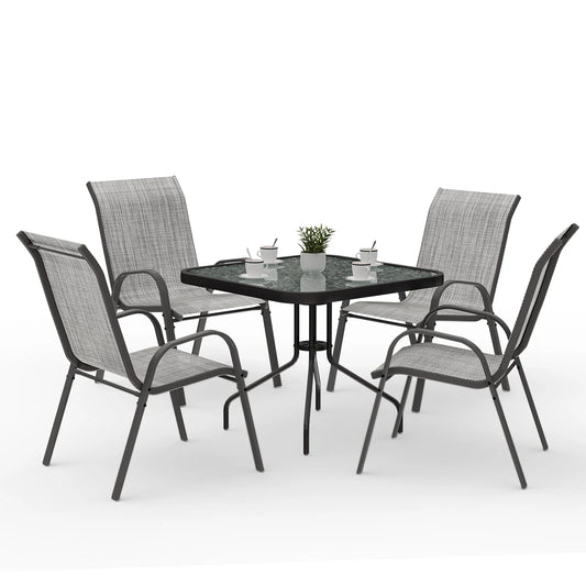 Amopatio Outdoor Dining Set of 5, Patio Table and Chairs Set(Default Title)