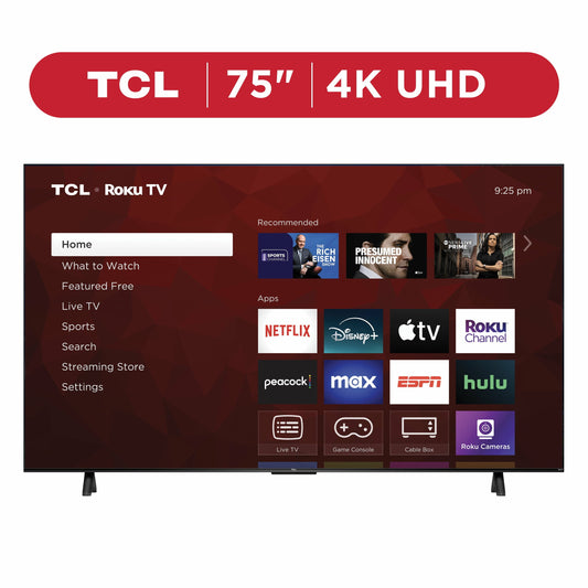 TCL 75′′ 4-Series 4K UHD HDR Smart TV with Roku, Voice Control, and Premium Design(Default Title)