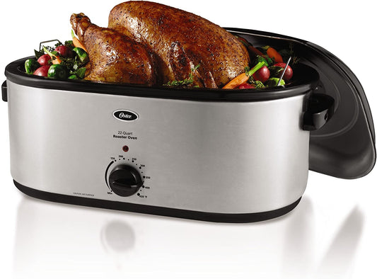 Oster 22-Quart Stainless Steel Roaster Oven with Temperature Control and Removable Rack(Default Title)