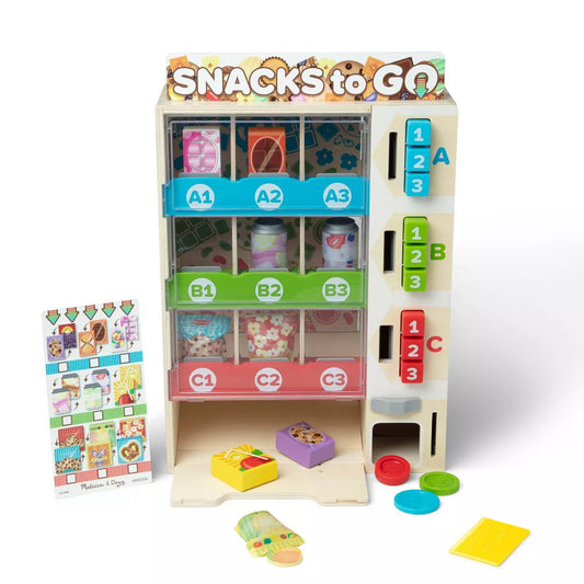 Melissa  Doug Wooden Vending Machine Play Set, 17-Piece Interactive Toy for Ages 3-6(Default Title)
