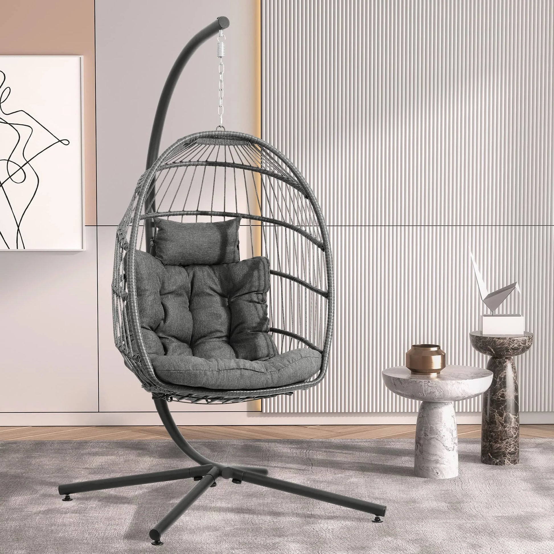 LEYCAY Egg Chair with Stand, Hanging Egg Swing Hammock Chair(Default Title)