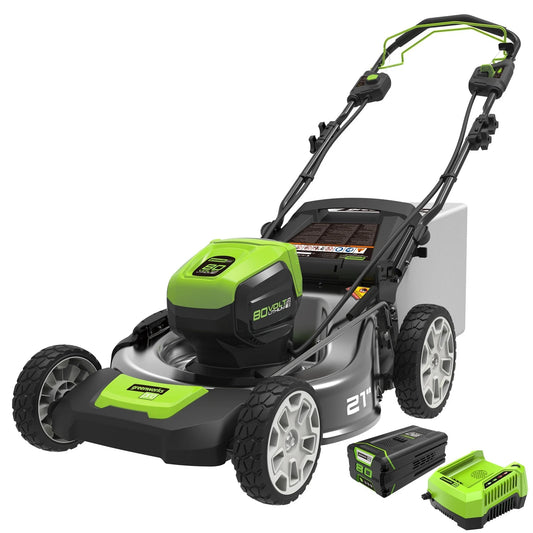 80V Battery-Powered Lawn Mower, 53 cm (21 inch), Self-Propelled, Brushless | Greenworks