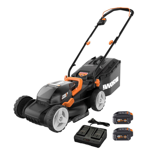 Worx 40V Cordless Lawn Mower 14′′ with Intellicut, Mulching, 2x20V 4.0Ah Batteries and Charger Included(Default Title)