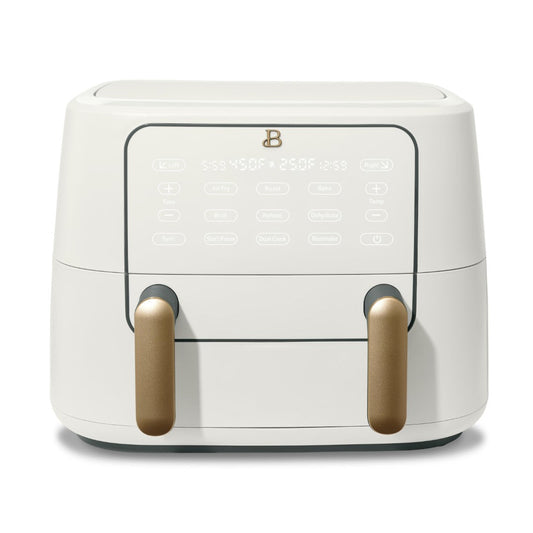 Beautiful 9QT TriZone Air Fryer by Drew Barrymore, Dual Cooking Zones, White Icing, Versatile 1700W Kitchen Appliance(Default Title)