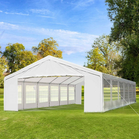 Outsunny 40’x20′ Heavy Duty Party Tent with Removable Sidewalls  Windows, White(Default Title)