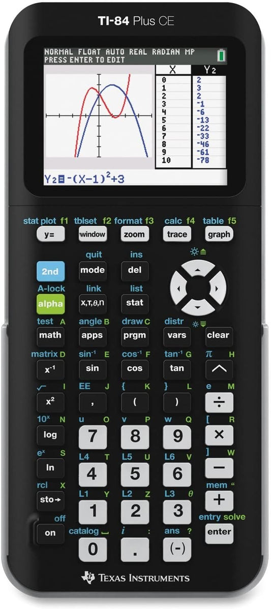 2025 Texas Instruments TI-84 Plus CE Color Graphing Calculator  Black 7.5 Inch