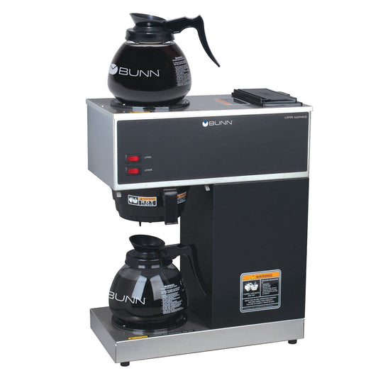 BUNN VPR-2GD 12-Cup Pourover Coffee Maker, Black, with Upper  Lower Warmers, 2 Glass Decanters, Commercial Use(Default Title)