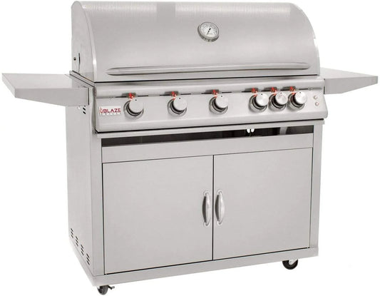Blaze Freestanding Grill with Lights (BLZ-5LTE2-LP-BLZ-5-CART), 40-inch, Propane Gas