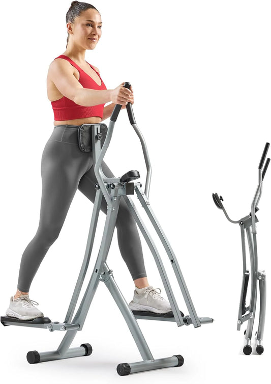 Sunny Health  Fitness Smart Air Walker Elliptical, Low-Impact 30-Inch Stride Home Glider Machine, Senior Cross Trainer for Indoor Cardio Exercise, Free SunnyFit App Bluetooth Connection- SF-E902SMART