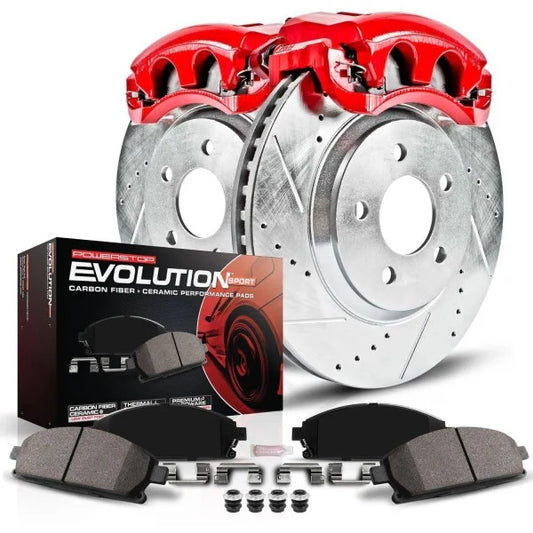 Power Stop (KC2554) Z23 Evolution Sport Brake Kit with Calipers, Front and Rear